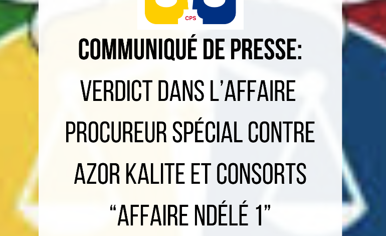 Communiqué de presse de la Cour pénale spéciale du 13 décembre 2024