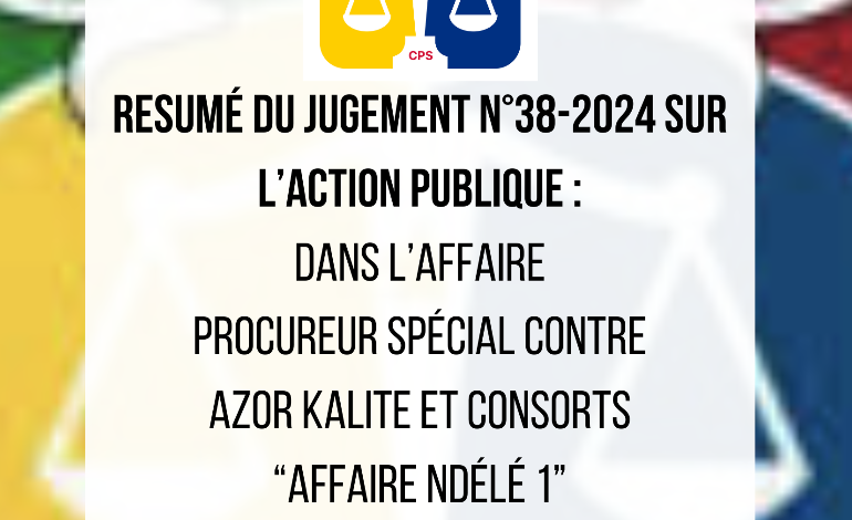 Résumé du jugement n°38-2024 sur l'action publique