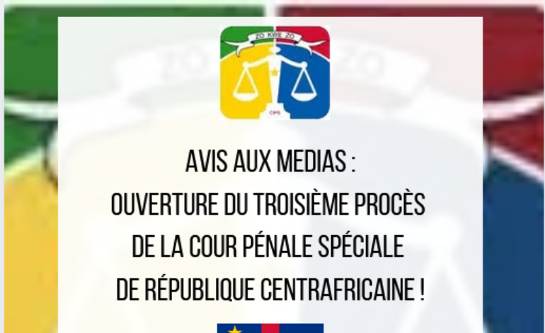 Avis aux médias de la Cour pénale spéciale du 16 décembre 2024