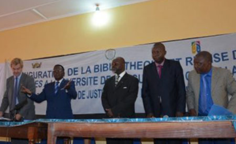 Centrafrique : Inauguration de La Bibliothèque réhabilitée et équipée de la FAC des sciences juridiques et politiques.