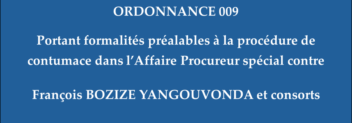 ORDONNANCE 009