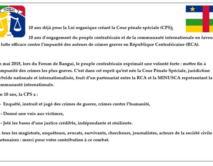 10e anniversaire de la loi organique créant la CPS