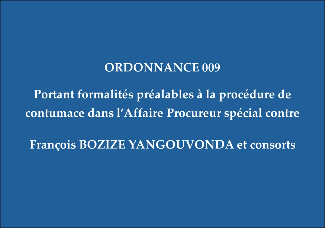 ORDONNANCE 009